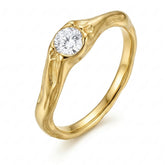 Molten Lava Bezel Solitaire Ring
