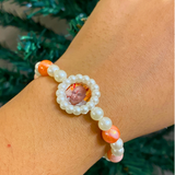 Sacred Devotion Beaded Bracelet with Spiritual Portrait Pendant & Butterfly Accent
