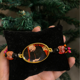 Spiritual Grace Black & Coral Beaded Bracelet