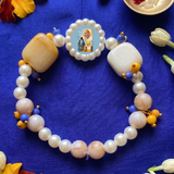 Divine Blessings Spiritual Beaded Bracelet with Holy Trio Medallion