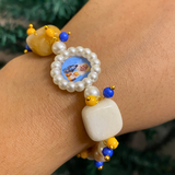 Divine Blessings Spiritual Beaded Bracelet with Holy Trio Medallion