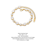 Gold-Plated Teardrop and Round Cubic Zirconia Eternal Sparkle Bracelet