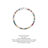 Rainbow Prism Silver Tennis Bracelet