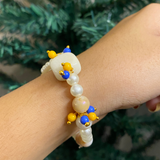 Divine Blessings Spiritual Beaded Bracelet with Holy Trio Medallion