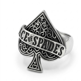 Ace of Spades Vintage Signet Ring – Oxidized Filigree Statement Band