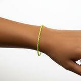 Vibrant Lime Green Glass Seed Bead Bracelet