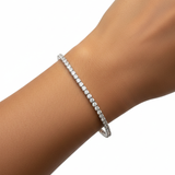 Classic Silver-Tone Cubic Zirconia Tennis Bracelet