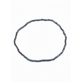 Iridescent Oil Slick Hematite-Style Tube Bead Bracelet