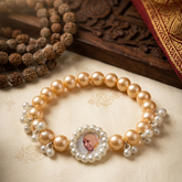 Sacred Guruji "Eternal Grace" Golden Pearl Devotional Bracelet | Spiritual Protection Jewelry
