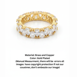 Teardrop Crystal Gold Statement Ring