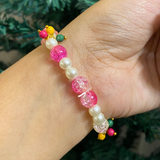 Divine Blossom Pearl & Floral Spiritual Bracelet