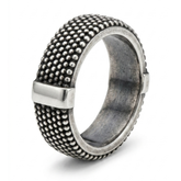 Oxidized Silver Textured Band Ring