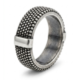 Oxidized Silver Textured Band Ring