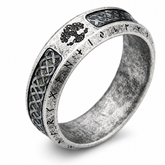 Vintage Norse Rune Celtic Knot Ring – Antique Silver Viking Band for Men