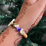 Divine Grace Beaded Spiritual Bracelet – Pearl & Multi-Stone Sacred Charm