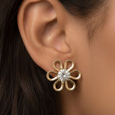 ZIRCON STUDDED FLOWER STUD image 0