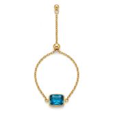Gilded Ocean Rectangle Ring - London Blue Topaz and 18K Gold