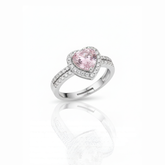 Pink Heart-Cut Solitaire Halo Ring