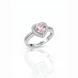 Pink Heart-Cut Solitaire Halo Ring
