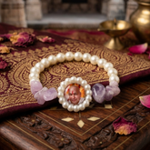 Divine Presence: Guruji Swarup Pearl & Amethyst Bracelet