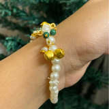 Divine Grace Pearl & Red Lotus Bracelet