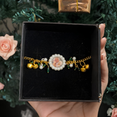 The Divine Aashirwad Bracelet: Handcrafted Guruji Swaroop Medallion with Pearls & Emerald Beads