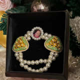 Divine Heritage: Guruji Swaroop Meenakari Blessing Bracelet