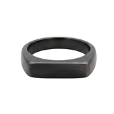 Minimalist Black Brushed Signet Ring