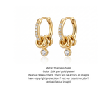 Gold-Plated Interlocking Ring Huggie Earrings