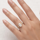 Oval-Cut Pavé Engagement Ring in Gold Finish
