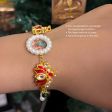 Guruji Aashirwad Bracelet: Featuring Vibrant Red Lotus & Stone Accents