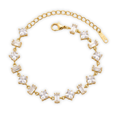 Radiant Multi-Cut Diamond-Style Gold-Plated Bracelet