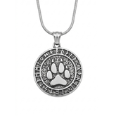 Handcrafted Norse Runic Bear Paw Medallion Necklace