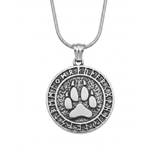 Handcrafted Norse Runic Bear Paw Medallion Necklace