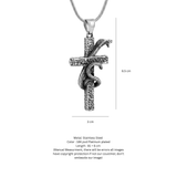 Gothic Serpent Cross Pendant Necklace