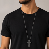 Reversible Hammered Artisan Cross Pendant