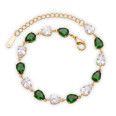 Enchanted Forest Emerald & Clear Teardrop Bracelet