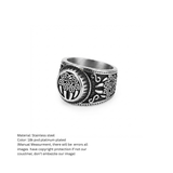 Men's Vintage Bear Claw Celtic Knot Signet Ring in Antique Silver Finish