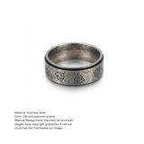 Men's Vintage Norse Valknut Symbol Ring in Antique Silver Finish