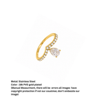 Golden V-Band Pear Drop Ring