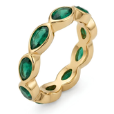 18k Gold Plated Marquise Emerald Eternity Ring