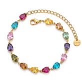 Prism Dream Multicolor Teardrop Gold-Plated Bracelet