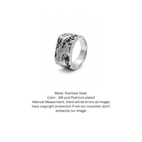 Distressed Oxidized Silver Wide Band Ring