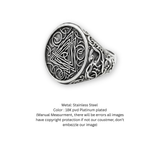 Nordic Valknut Signet Ring in Oxidized Sterling Silver
