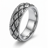 Vortex of Eyes Antique Silver Band