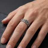 Vortex of Eyes Antique Silver Band