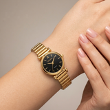 Sophisticated Minimalism: The Petite Gold & Black Dial Watch