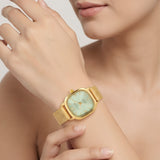 ATRAER Square Gold-Tone Mesh Quartz Watch