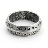 Antique Viking Rune Band: Platinum Plated Stainless Steel