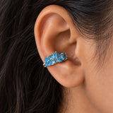Ocean Blue Topaz Cluster Earring